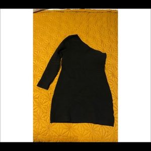 Black one shoulder sweater dress